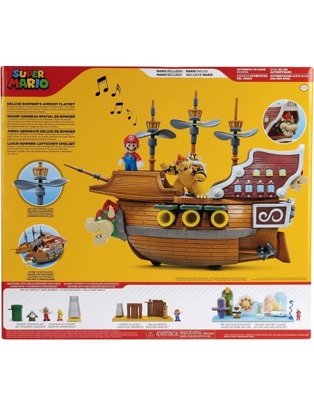 Super Mario Deluxe la nave volante di Bowser - Airship playset OLT40429 Jakks Pacific | Futurartshop.com