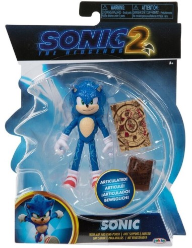 Sonic 2 personaggio Sonic con mappa e ring pouch OLT41495 Jakks Pacific | Futurartshop.com
