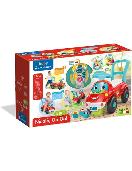 Nicolo Go Go 3 in 1 ride on car and activity center CLE17747 Clementoni | Futurartshop.com