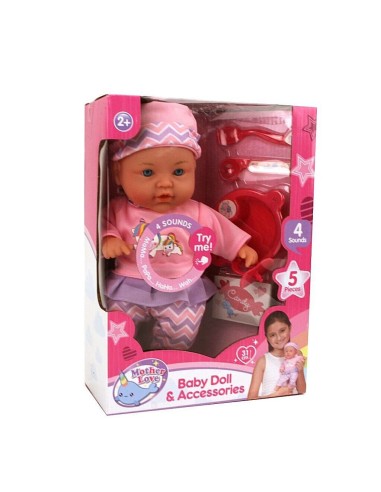 Doll 31 cm with accessories and 4 sounds 2 colors FIC503-8823  | Futurartshop.com