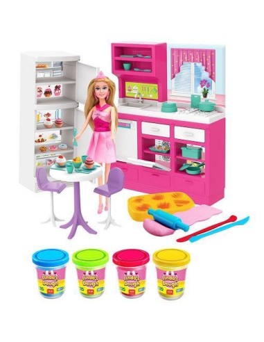 Linda's kitchen with doll and modeling dough TOY03666  | Futurartshop.com