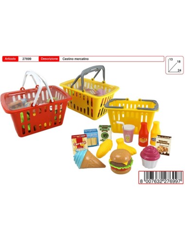 Cestino spesa con 15 pezzi 2 colori TOY27699 Toys Garden | Futurartshop.com