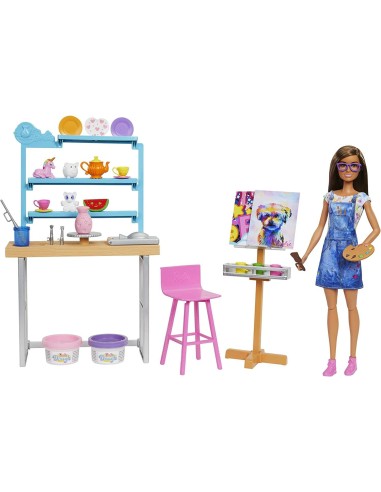 Barbie artist's atelier with doll and modeling paste TOYHCM85 Mattel | Futurartshop.com