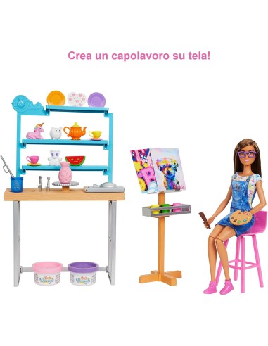 Barbie artist's atelier with doll and modeling paste TOYHCM85 Mattel | Futurartshop.com
