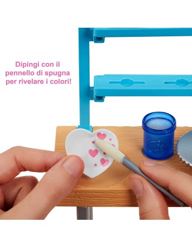 Barbie atelier dell'artista con bambola e pasta da modellare TOYHCM85 Mattel | Futurartshop.com
