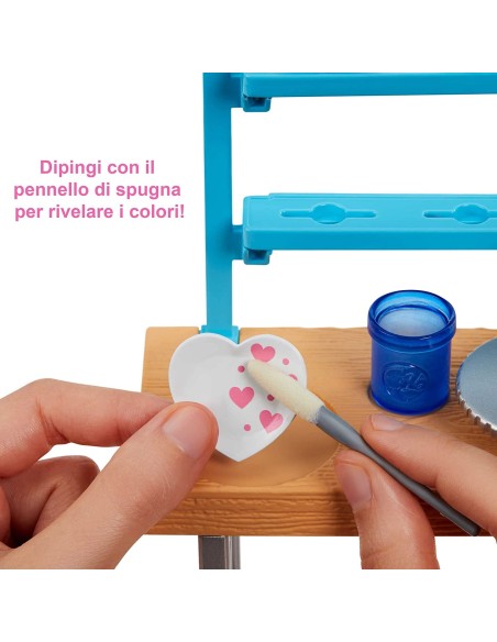 Barbie atelier dell'artista con bambola e pasta da modellare TOYHCM85 Mattel | Futurartshop.com