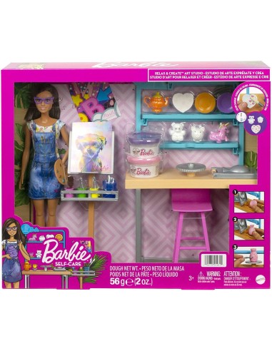Barbie atelier dell'artista con bambola e pasta da modellare TOYHCM85 Mattel | Futurartshop.com