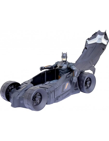Dc batmobile con personaggio batman 30 cm tuta nera TOY6064628 Spin master-Futurartshop.com