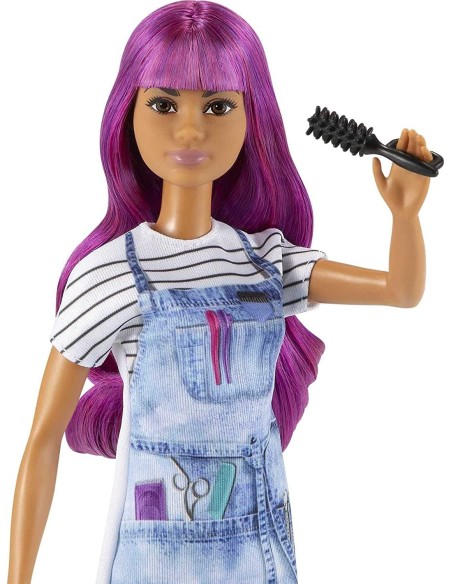 Barbie in carriera parrucchiera con capelli viola MATDVF50/GTW36 Mattel | Futurartshop.com