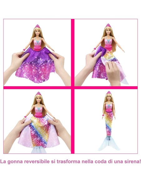 Barbie dreamtopia 2 in 1 principessa e sirena TOYGTF91/GTF92 Mattel | Futurartshop.com