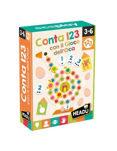 Ecoplay conta 123 con il gioco dell'oca HEAIT27989 Headu | Futurartshop.com