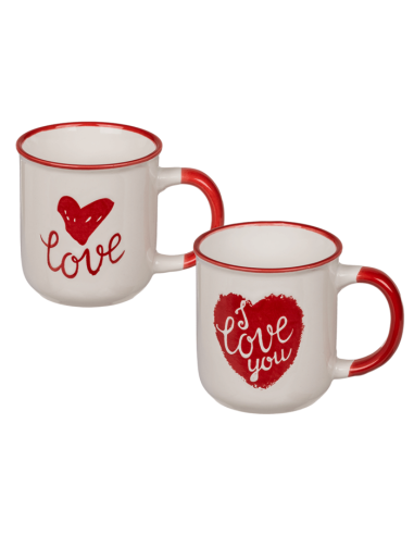 Mug with writing and red heart 2 models OTB101960 Out of The Blue | Futurartshop.com
