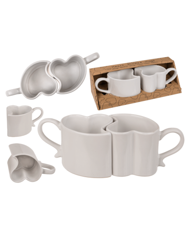 Set of 2 heart coffee cups OTB101988 Out of The Blue | Futurartshop.com