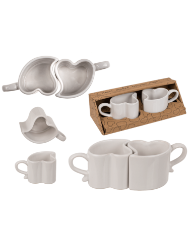 Set 2 heart coffee cups 6 cm 6 cm OTB101987 Out of The Blue | Futurartshop.com