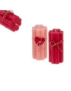 Cylindrical candle with hearts 2 colors OTB153325 Out of The Blue | Futurartshop.com