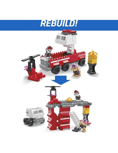 Mega set costruzioni paw patrol super camion dei pompieri di marshall TOYHHN05 Mega Bloks | Futurartshop.com