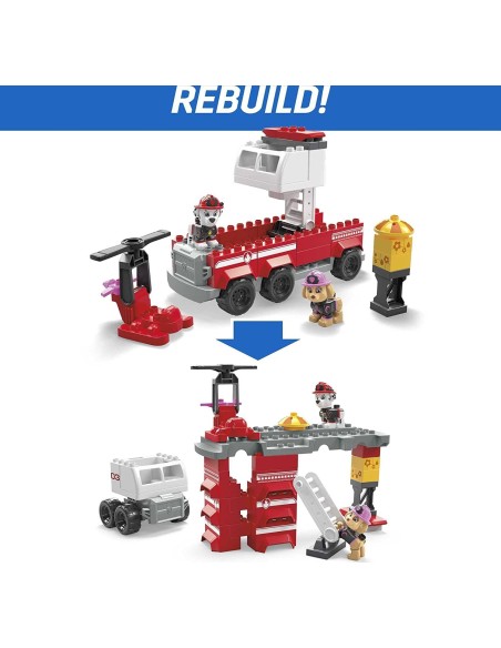 Mega set costruzioni paw patrol super camion dei pompieri di marshall TOYHHN05 Mega Bloks | Futurartshop.com