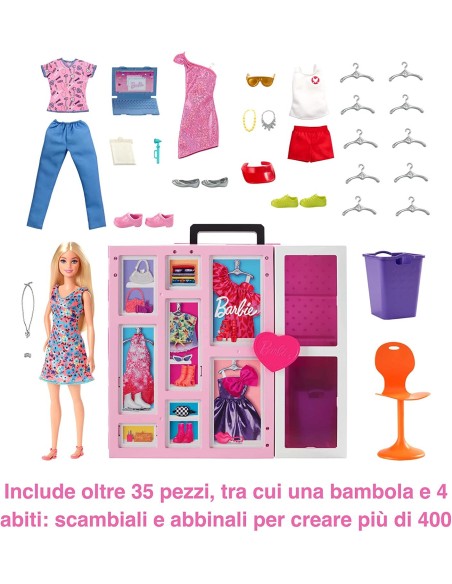 Barbie dream wardrobe with accessories TOYHGX57 Mattel | Futurartshop.com