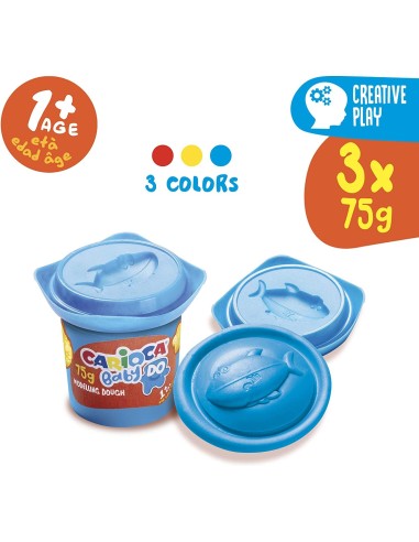 carioca baby pasta da modellare 3 vasetti ARV43179 Arvi | Futurartshop.com