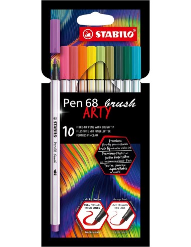Stabilo confezione con 10 pen 68 brush arty ARV568/10-21-20 Stabilo | Futurartshop.com
