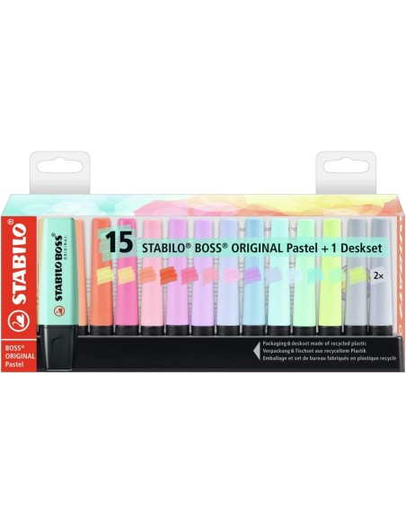 stabilo boss original desk highlighters set of 15 ARV7015-01-5 Stabilo | Futurartshop.com