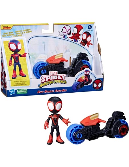 Spidey personaggio miles morales con moto HASF6777/F7460 Hasbro | Futurartshop.com