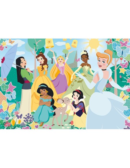 Puzzle effetto glitter 104 pezzi disney principesse CLE20346 Clementoni | Futurartshop.com