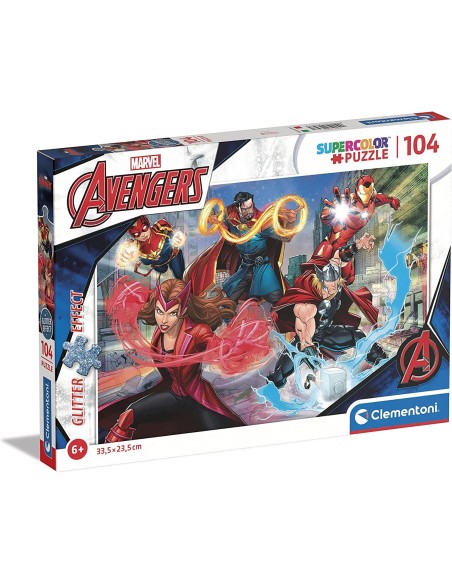 Glitter Effect Puzzle 104 pieces avengers CLE20347 Clementoni | Futurartshop.com