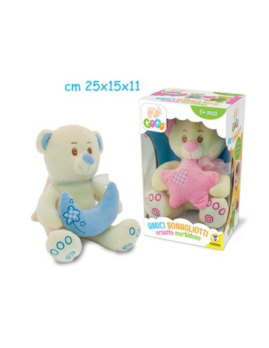 plush soft bear with rattle 2 colors TEO39218 Teorema | Futurartshop.com