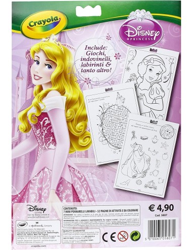 Album Disne princip princesses activities and coloring CRA04-5807 Crayola | Futurartshop.com