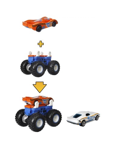 Hot veicolo heels vehicle monster trucks creates blue and orange monsters HODGWW13/GWW20 Mattel | Futurartshop.com