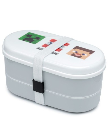 Portapranzo rotondo Minecraft con scomparti impilati PUCLBOX86 Futurart | Futurartshop.com