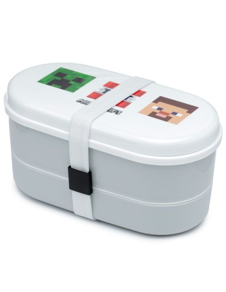 Portapranzo rotondo Minecraft con scomparti impilati PUCLBOX86 Futurart | Futurartshop.com