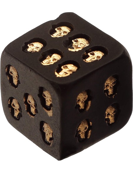 Set of 2 black dice with golden skulls PUCSK280 Futurart | Futurartshop.com