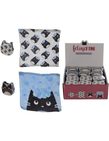 Compressed towel black cat feline fine 2 Patterns PUCCT02 Futurart | Futurartshop.com