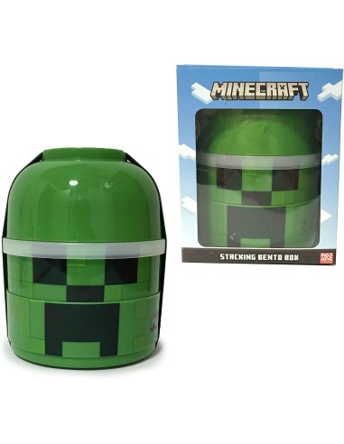 Minecraft Green Round Lunch Box with Stacked Compartments PUCLBOX83 Futurart | Futurartshop.com