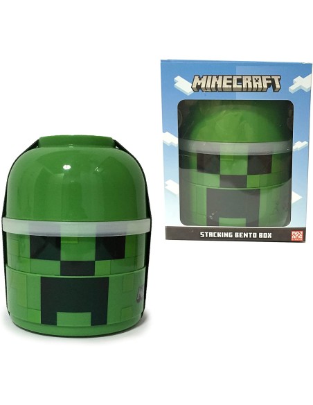 Portapranzo rotondo verde Minecraft con scomparti impilati PUCLBOX83 Futurart | Futurartshop.com