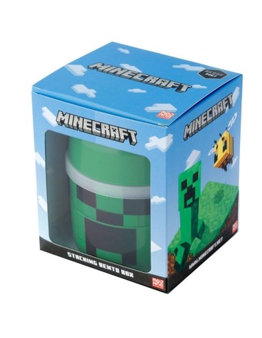 Minecraft Green Round Lunch Box with Stacked Compartments PUCLBOX83 Futurart | Futurartshop.com