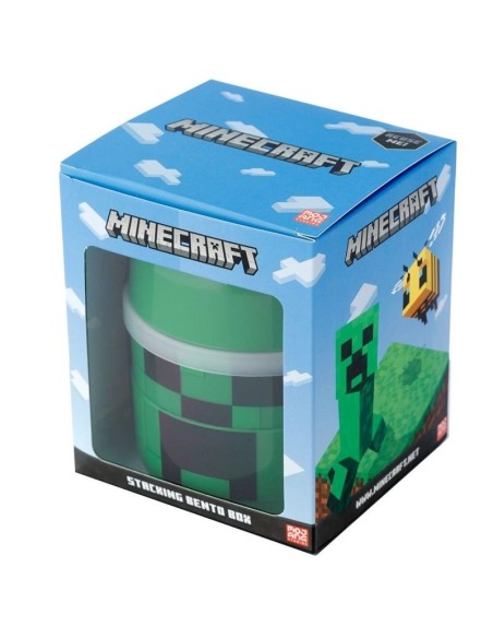 Minecraft Green Round Lunch Box with Stacked Compartments PUCLBOX83 Futurart | Futurartshop.com