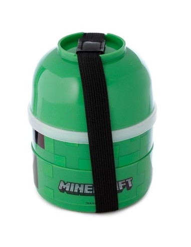 Minecraft Green Round Lunch Box with Stacked Compartments PUCLBOX83 Futurart | Futurartshop.com