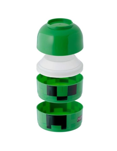 Minecraft Green Round Lunch Box with Stacked Compartments PUCLBOX83 Futurart | Futurartshop.com