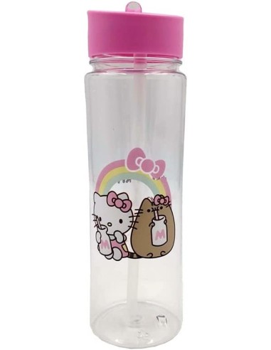 Hello kitt Borr and Pusheen unbreakable water bottle PUCBOT181 Futurart | Futurartshop.com