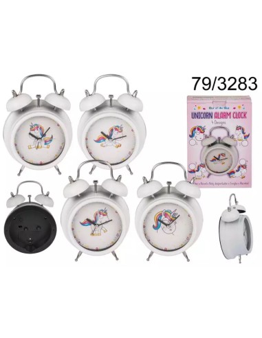 White Unicorn Alarm Clock 4 Patterns OTB79/3283 Out of The Blue | Futurartshop.com