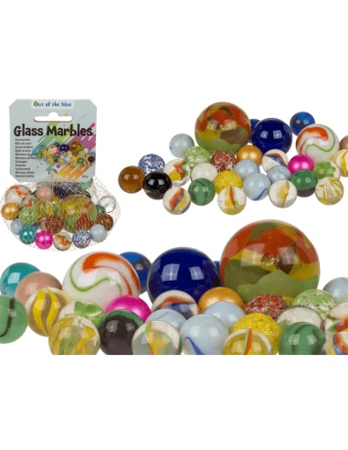 Glass marbles 250 g in mesh OTB59/2177 Out of The Blue | Futurartshop.com