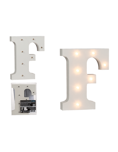 Lettera F in legno illuminata con 7 LED OTB57/6079 Out of The Blue | Futurartshop.com