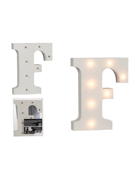 Lettera F in legno illuminata con 7 LED OTB57/6079 Out of The Blue | Futurartshop.com