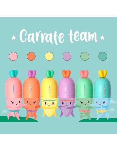 Confezione 6 mini evidenziatori carrate team LEGHC0001 Legami Milano | Futurartshop.com