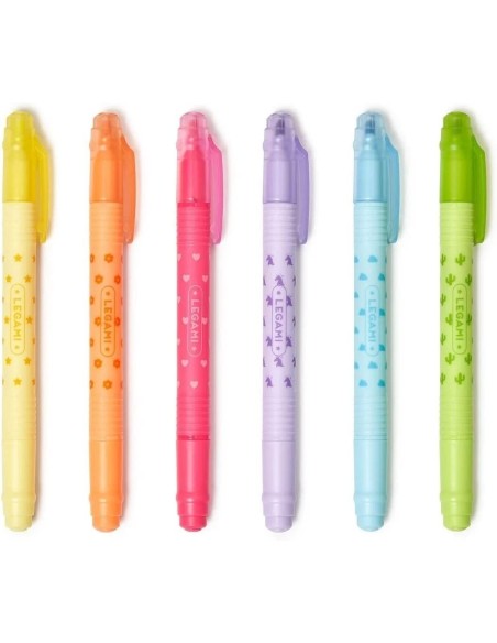 Pack 6 erasable highlighters LEGEH0001 Legami Milano | Futurartshop.com