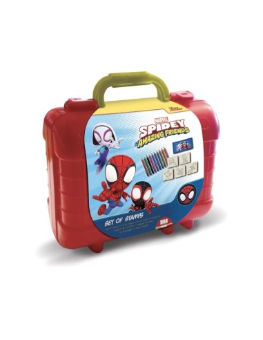 Valigetta travel Spidey con pastelli e timbri MUL42135 Multiprint | Futurartshop.com