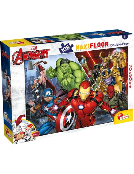 Puzzle Maxifloor 108 pezzi Avengers double-face LIS99771 Lisciani | Futurartshop.com